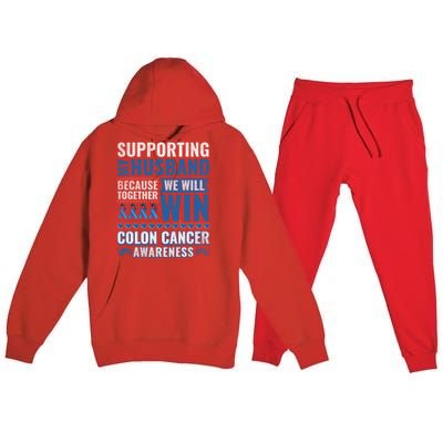 Colon Cancer Awareness Colonoscopy Support Husband Gift Funny Gift Premium Hooded Sweatsuit Set