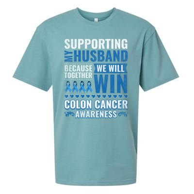 Colon Cancer Awareness Colonoscopy Support Husband Gift Funny Gift Sueded Cloud Jersey T-Shirt