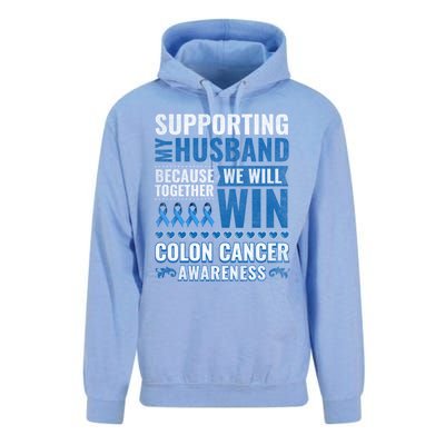 Colon Cancer Awareness Colonoscopy Support Husband Gift Funny Gift Unisex Surf Hoodie