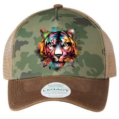 Cool Colorful Abstract Realistic Tiger Face Legacy Tie Dye Trucker Hat