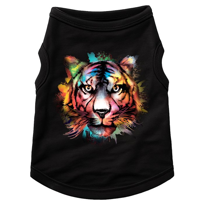 Cool Colorful Abstract Realistic Tiger Face Doggie Tank