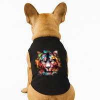 Cool Colorful Abstract Realistic Tiger Face Doggie Tank