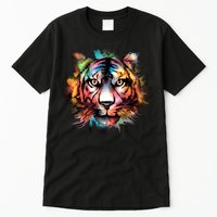 Cool Colorful Abstract Realistic Tiger Face Tall T-Shirt