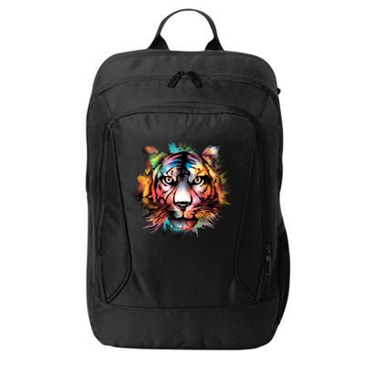 Cool Colorful Abstract Realistic Tiger Face City Backpack