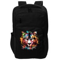 Cool Colorful Abstract Realistic Tiger Face Impact Tech Backpack