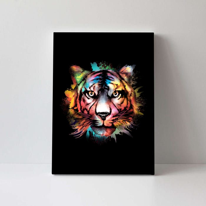 Cool Colorful Abstract Realistic Tiger Face Canvas