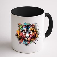 Cool Colorful Abstract Realistic Tiger Face Mug