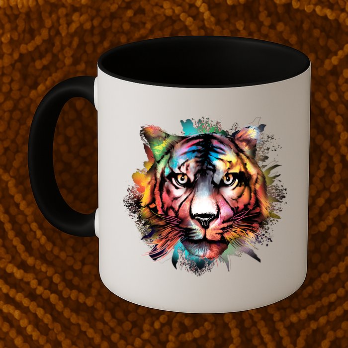 Cool Colorful Abstract Realistic Tiger Face Mug