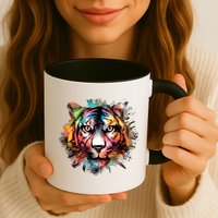 Cool Colorful Abstract Realistic Tiger Face Mug