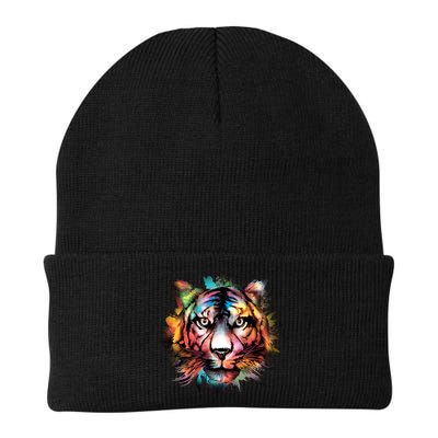Cool Colorful Abstract Realistic Tiger Face Beanie