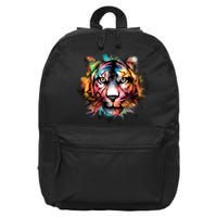 Cool Colorful Abstract Realistic Tiger Face 16 in Basic Backpack