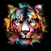 Cool Colorful Abstract Realistic Tiger Face 16 in Basic Backpack