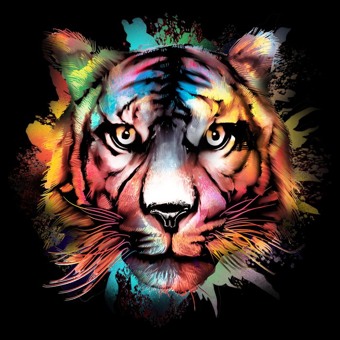 Cool Colorful Abstract Realistic Tiger Face 16 in Basic Backpack
