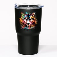 Cool Colorful Abstract Realistic Tiger Face Tumbler