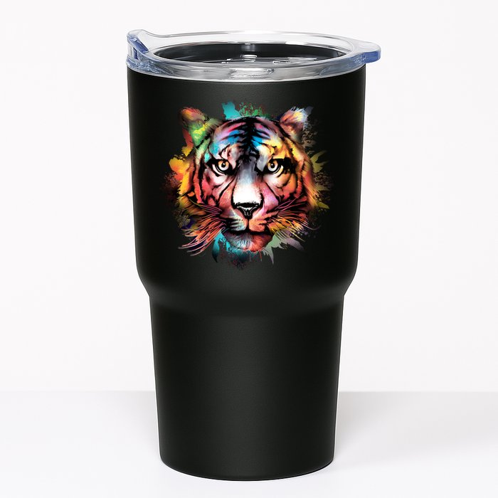 Cool Colorful Abstract Realistic Tiger Face Tumbler