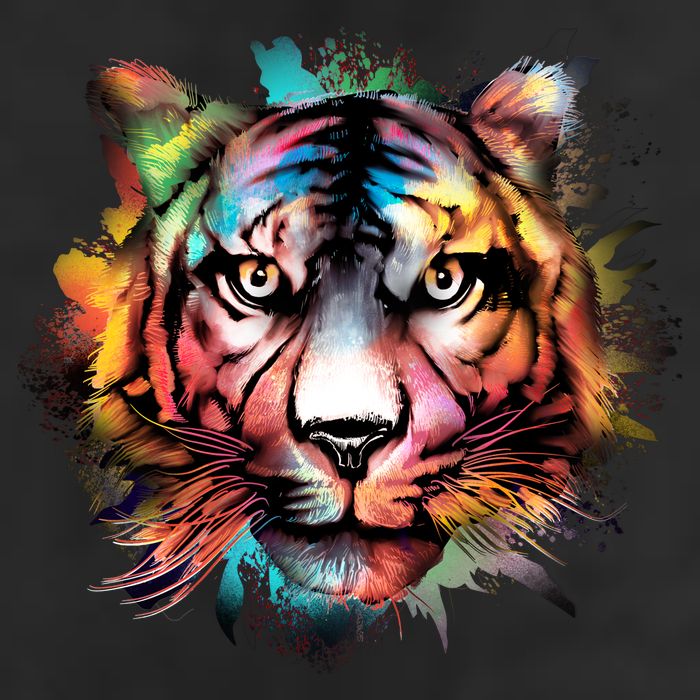 Cool Colorful Abstract Realistic Tiger Face Tumbler
