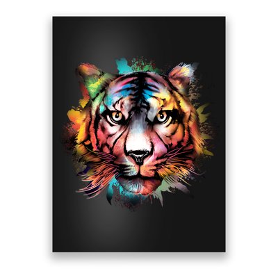 Cool Colorful Abstract Realistic Tiger Face Poster