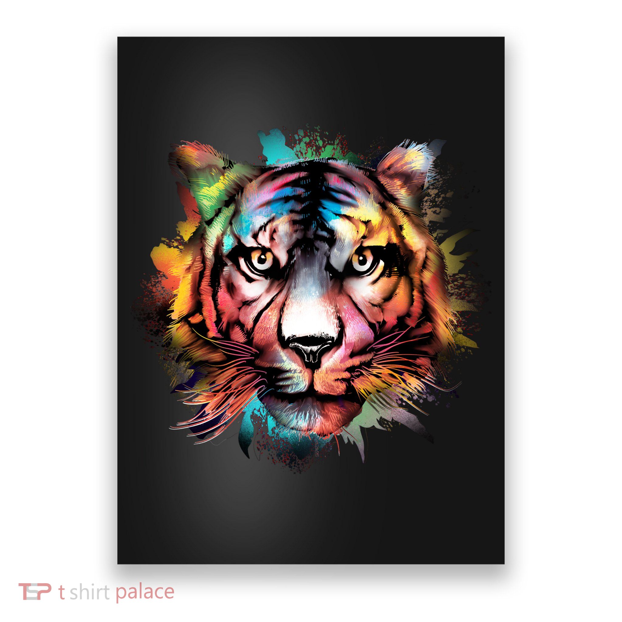 Cool Colorful Abstract Realistic Tiger Face Poster
