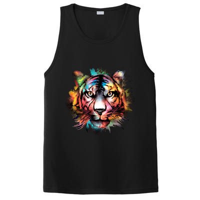 Cool Colorful Abstract Realistic Tiger Face PosiCharge Competitor Tank