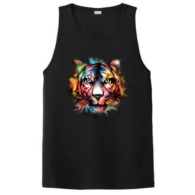 Cool Colorful Abstract Realistic Tiger Face PosiCharge Competitor Tank