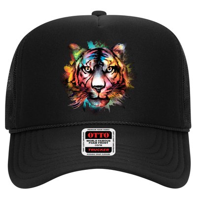 Cool Colorful Abstract Realistic Tiger Face Trucker Hat