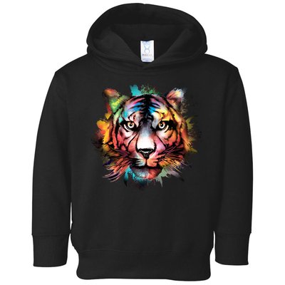 Cool Colorful Abstract Realistic Tiger Face Toddler Hoodie
