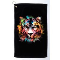 Cool Colorful Abstract Realistic Tiger Face Golf Towel