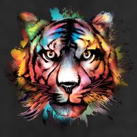 Cool Colorful Abstract Realistic Tiger Face Golf Towel