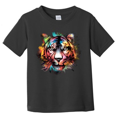 Cool Colorful Abstract Realistic Tiger Face Toddler T-Shirt