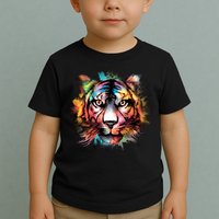 Cool Colorful Abstract Realistic Tiger Face Toddler T-Shirt
