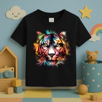 Cool Colorful Abstract Realistic Tiger Face Toddler T-Shirt