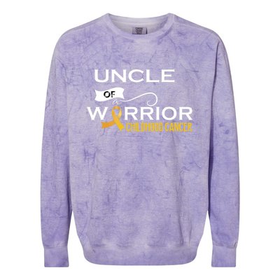 Childhood Cancer Awareness Uncle Of A Warrior Colorblast Crewneck Sweatshirt