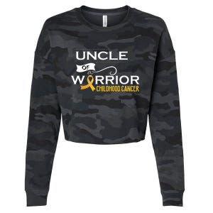 Childhood Cancer Awareness Uncle Of A Warrior Cropped Pullover Crew