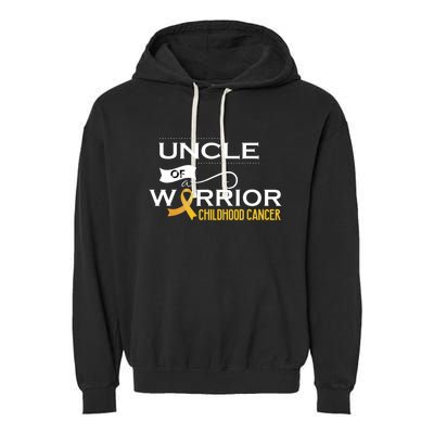 Childhood Cancer Awareness Uncle Of A Warrior Garment-Dyed Fleece Hoodie