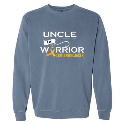 Childhood Cancer Awareness Uncle Of A Warrior Garment-Dyed Sweatshirt