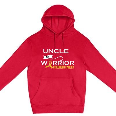 Childhood Cancer Awareness Uncle Of A Warrior Premium Pullover Hoodie