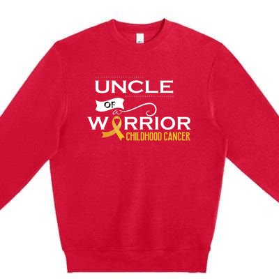 Childhood Cancer Awareness Uncle Of A Warrior Premium Crewneck Sweatshirt