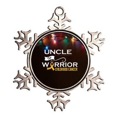 Childhood Cancer Awareness Uncle Of A Warrior Metallic Star Ornament