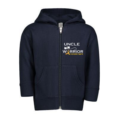 Childhood Cancer Awareness Uncle Of A Warrior Toddler Zip Fleece Hoodie