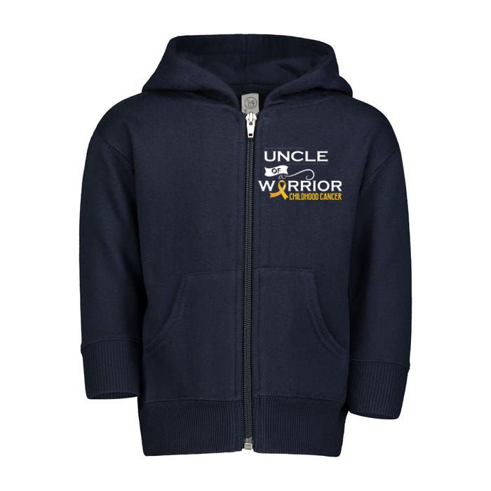 Childhood Cancer Awareness Uncle Of A Warrior Toddler Zip Fleece Hoodie