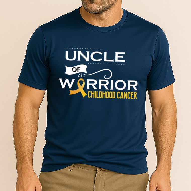 Childhood Cancer Awareness Uncle Of A Warrior Cooling Performance Crew T-Shirt