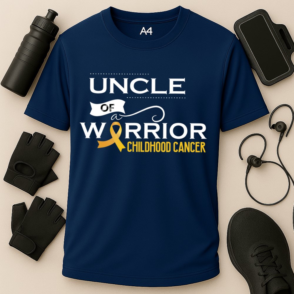 Childhood Cancer Awareness Uncle Of A Warrior Cooling Performance Crew T-Shirt