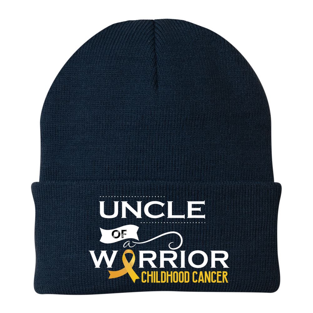 Childhood Cancer Awareness Uncle Of A Warrior Beanie