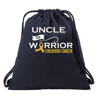 Childhood Cancer Awareness Uncle Of A Warrior Drawstring Bag