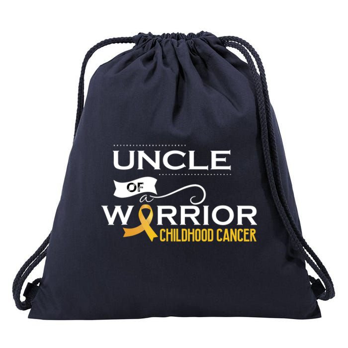 Childhood Cancer Awareness Uncle Of A Warrior Drawstring Bag