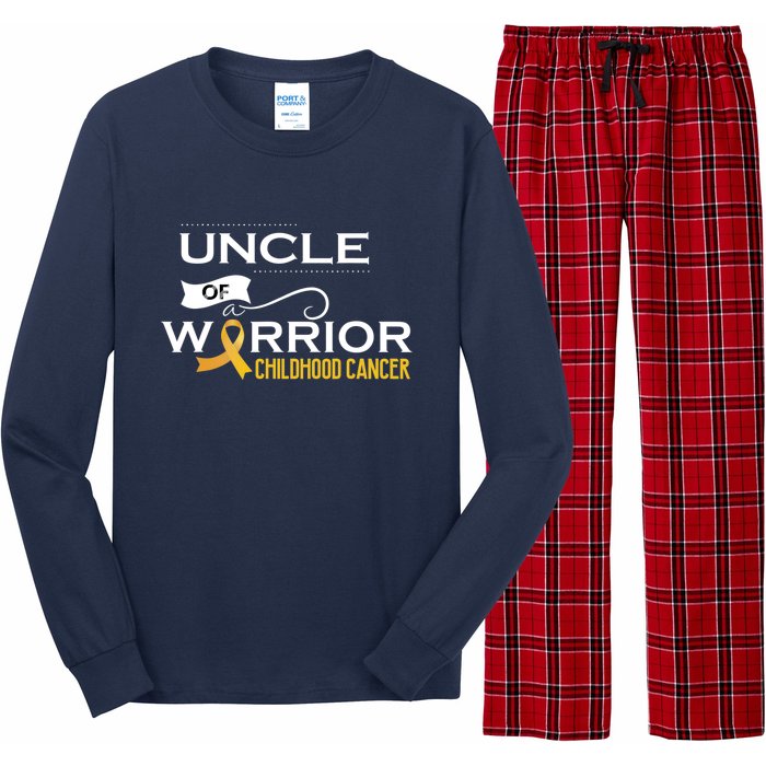 Childhood Cancer Awareness Uncle Of A Warrior Long Sleeve Pajama Set