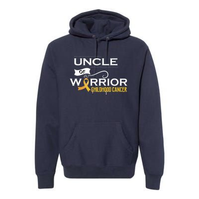 Childhood Cancer Awareness Uncle Of A Warrior Premium Hoodie