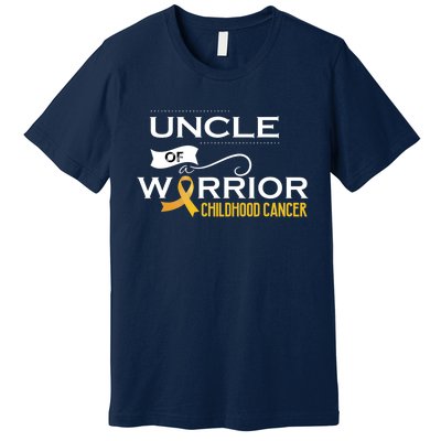 Childhood Cancer Awareness Uncle Of A Warrior Premium T-Shirt