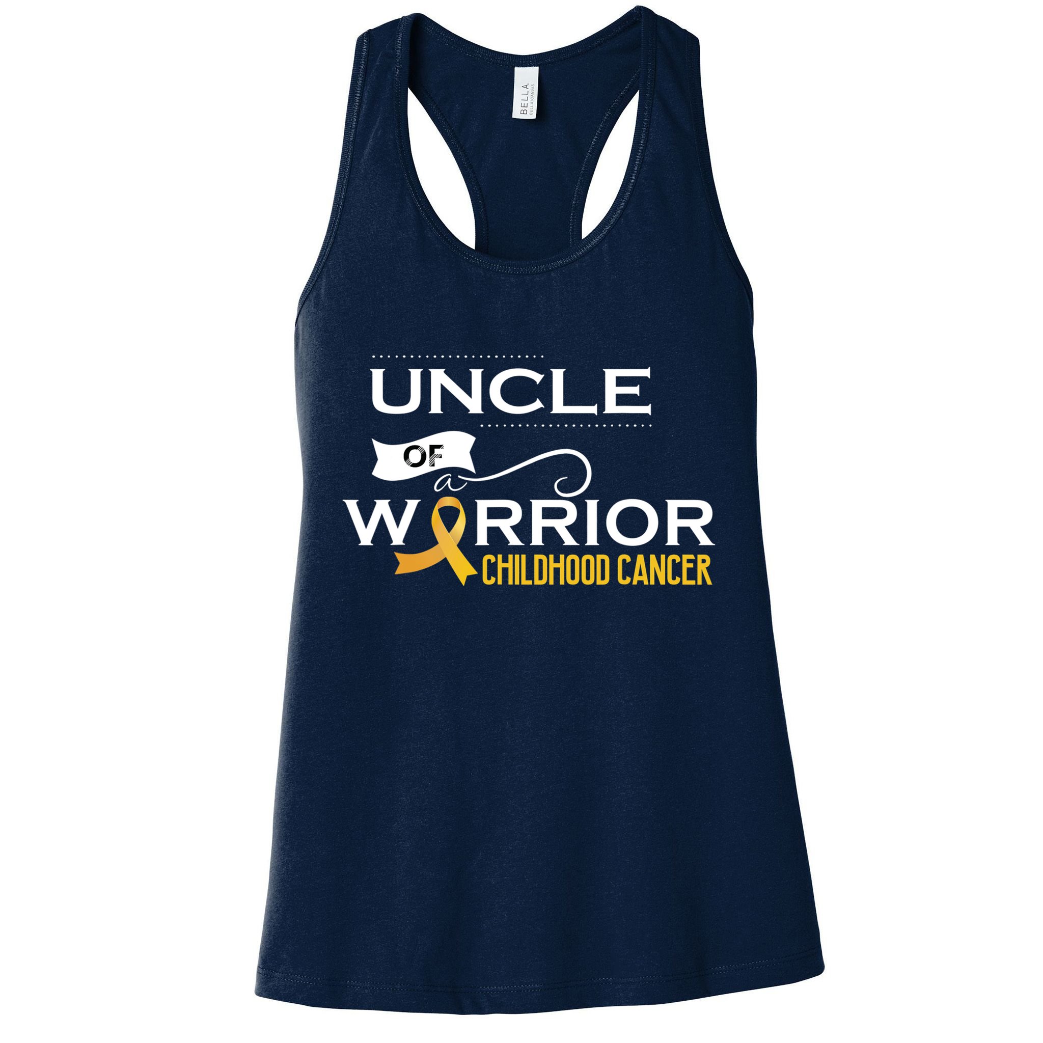Childhood Cancer Awareness Uncle Of A Warrior Womens Tank Top
