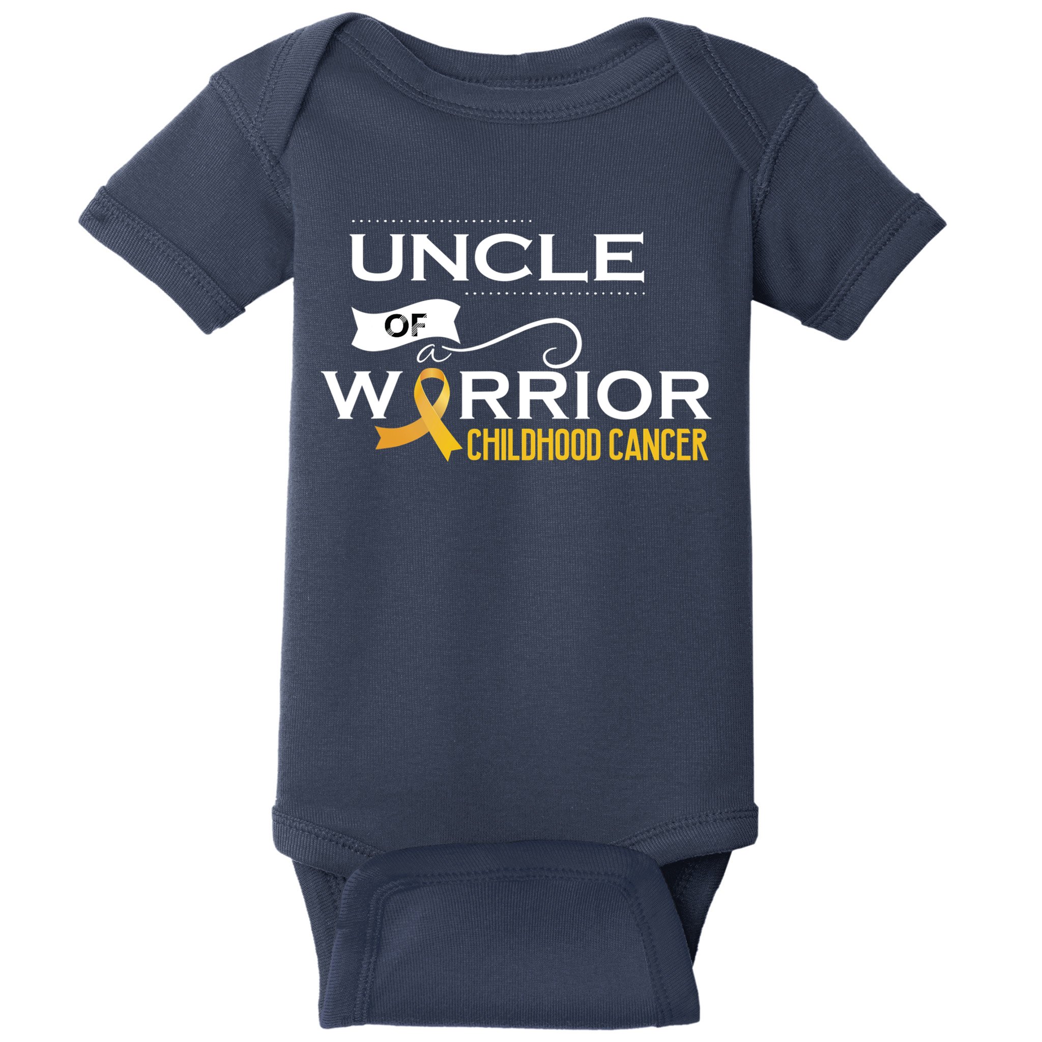 Childhood Cancer Awareness Uncle Of A Warrior Baby Bodysuit